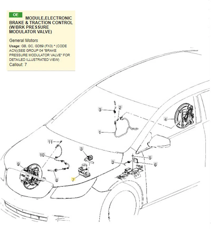 22863600 OEM ABS Sistema de Frenos Antibloqueo Módulo Buick LaCrosse Regal Chevy Malibu Foto 2 de 4