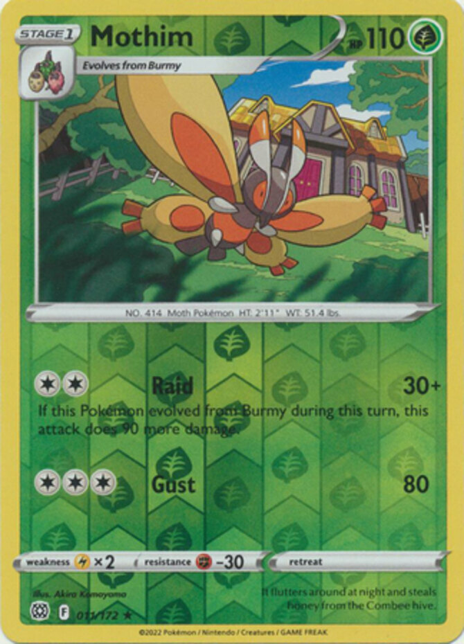 x1 Mothim - 011/172 - Rare - Reverse Holo Pokemon SS09 Brilliant