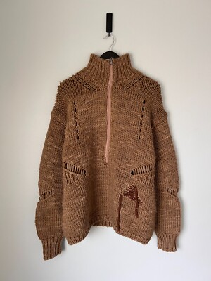 Roa hiking MOHAIR CARDIGAN Winter Hand Made Zip Up