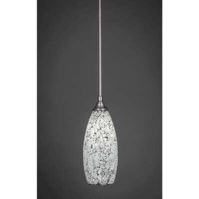 Toltec Lighting Stem Mini Pendant, 15.5â  Black Fusion Glass - 23-BN-416