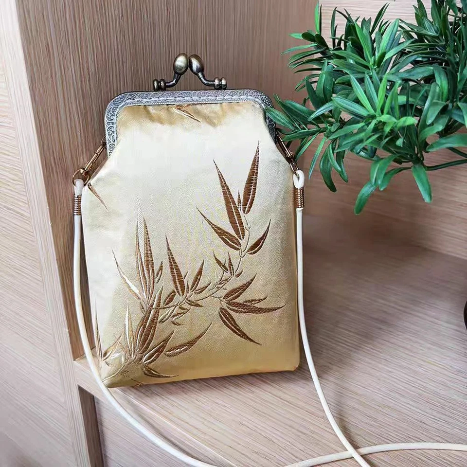 Handmade Chinese style cheongsam skirt crossbody mobile phone change bag — 第 4/4 张图片