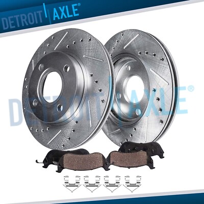 Front Drilled Brake Rotors Ceramic Brake Pads Kit for INFINITI G20 Nissan Sentra