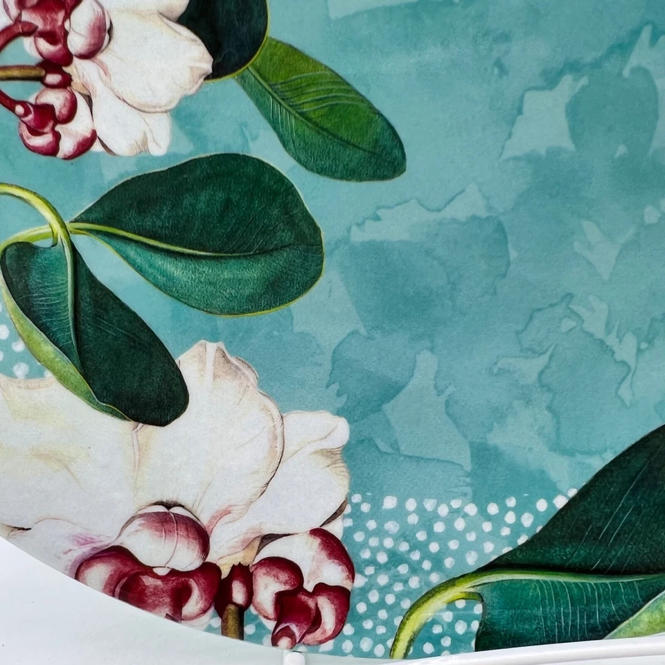 New York Botanical Garden 10.25" Magnolia Flower Melamine Dinner Plate Blue - Image 4 of 4