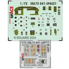 Eduard 1/72 B-24H Liberator Panels 3D Decal and Seatbelts PE for Airfix kits