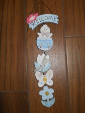  EASTER WELCOME Sign  Wooden 16"    