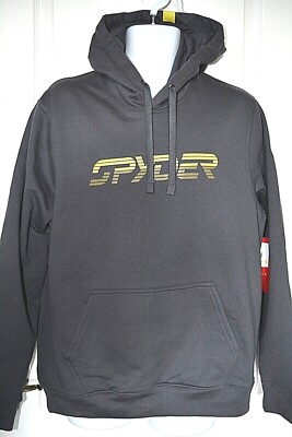 Vintage Spyder Hoodie Jacket Vintage 90s Spyder Hoodie Winter Full Zip Up Fleece Jacket Sz M Blue Hooded  Coat