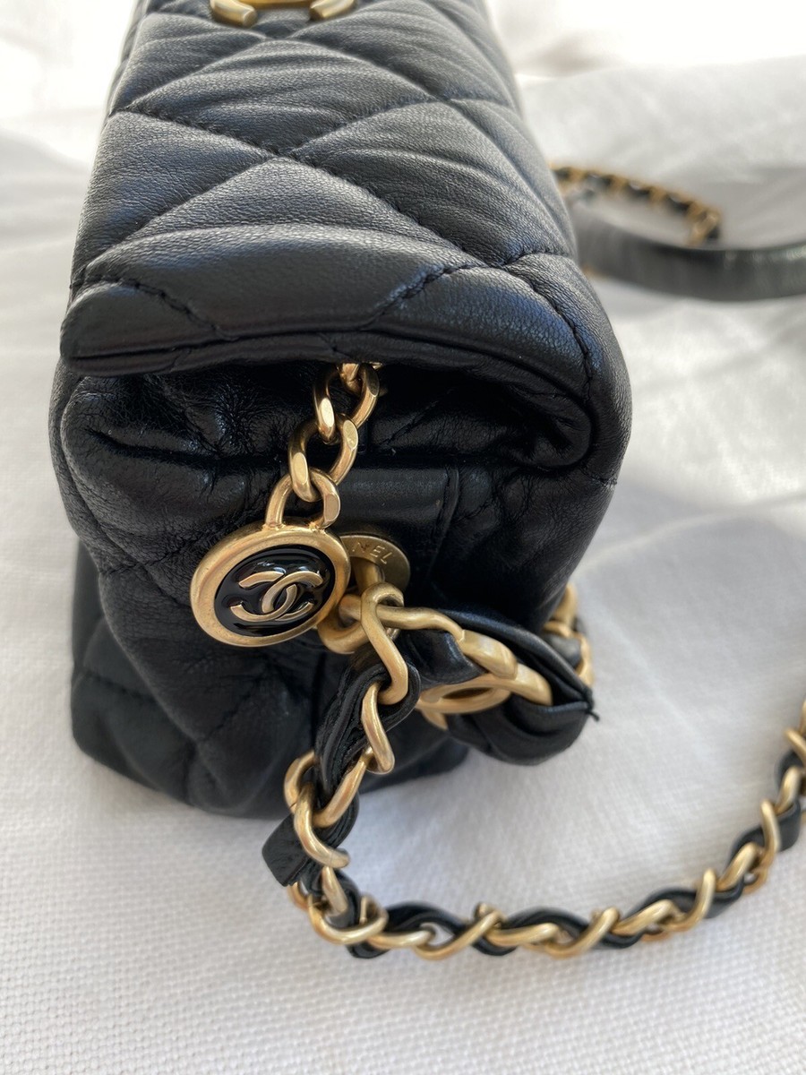 Chanel CC Link Hobo Quilted Crumpled Lambskin Small Black | eBay Chanel CC Link Hobo Quilted Crumpled Lambskin Small Black | eBay