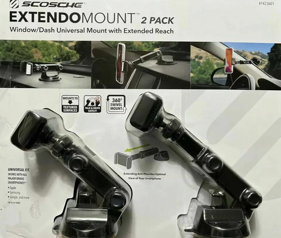 2 x Scosche ExtendoMount Window Dash Universal Phone Mount Apple Samsung Extendo - Image 2 of 4