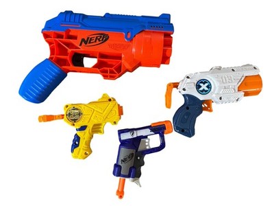Nerf Guns Bundle Lot N-Strike Jolt Alpha Strike & X-Shot Guns - No Darts