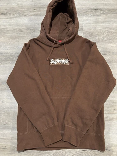 Sweat à capuche Supreme Bandana Box Logo marron cachemire moyen FW19 100% authentique