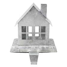 Industrial House Silver Stocking Holder Xmas Holiday Hanger Metal