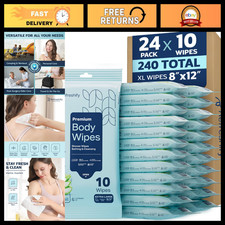 240 XL Shower Wipes - No Rinse Body Wipes for Adults, Bathing Essentials for Men