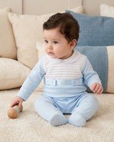 Baby Boy Sleepsuit Babygrow All in One Cotton Ribbon BLUE