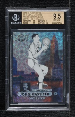 2012 Fleer Retro 1997-98 Metal Universe Precious Gems John Havlicek BGS 9.5 4f5
