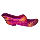 Vintage Fenton Amberina Glass Shoe Slipper Daisy & Button UV Reactive Cadmium