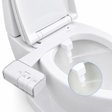 Bidet Fresh Water Spray Kit Non Electric Toilet Seat Attachment with Dual Nozzle