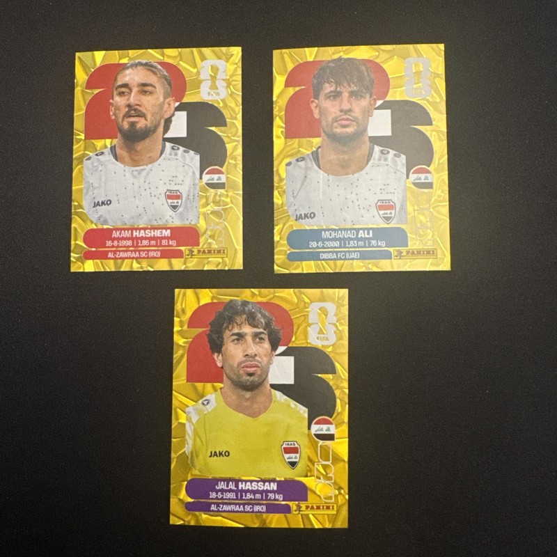 2026 Panini World Cup Stickers Team Iraq Lot Of 3 (IRQ) Gold Parallel