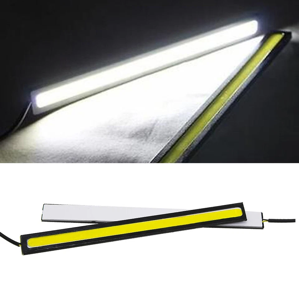 10PCS COB White LED Car Fog DRL Daytime Running Light Bar Strip 17cm Waterproof - Image 3 of 4