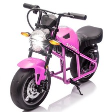24V Kids Electric Motorcycle w/14in EVA Wheels, 300W Motor for Kids 6 ,Pink