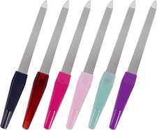 Metal Nail File 6 Pcs , Nail Files for Natural Nails Made of Stainless Steel,