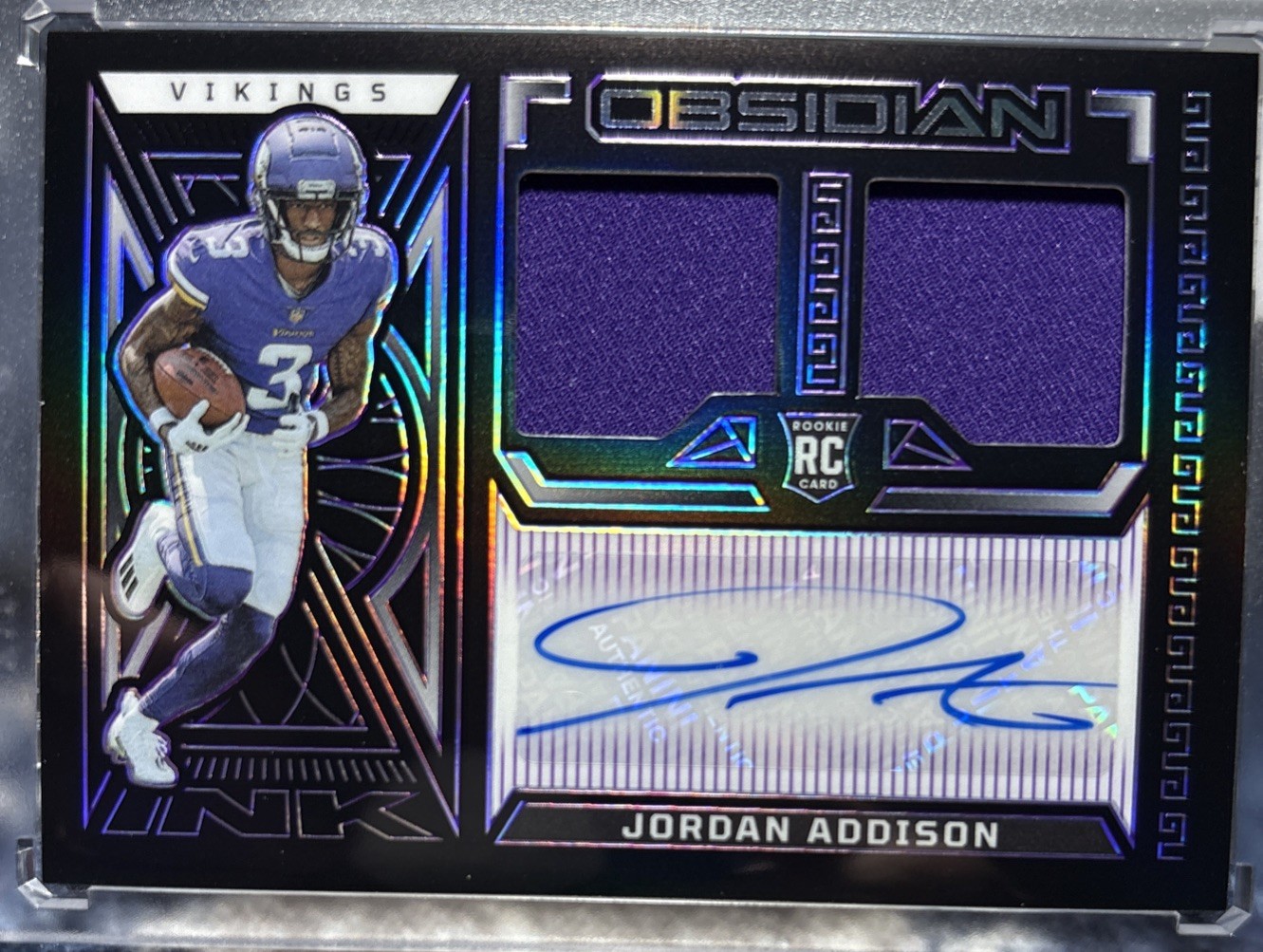 2023 Panini Obsidian - Rookie Jersey Autographs Jordan Addison #210 /199