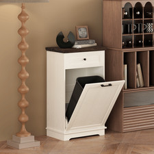 10 Gallon Tilt Out Trash Cabinet Freestanding Trash Cabinet Wood Garbage Cabinet