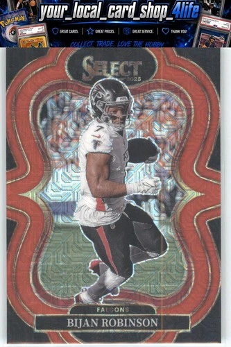 2025 Panini Select Red Disco Prizm #346 Bijan Robinson #/49 Atlanta Falcons