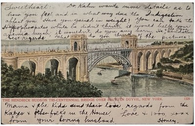 Hendrick Hudson Tri-Centennial Bridge Spuyten Duyvil New York NY 1906 Postcard