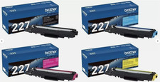 Brother TN227 Toner Set BK/C/M/Y, Genuine, OEM, High Yield, 4-Pack, Sealed