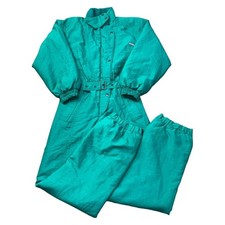 Tuta da sci Colmar vintage anni 90 retrò pezzo unico tuta da neve verde donna media