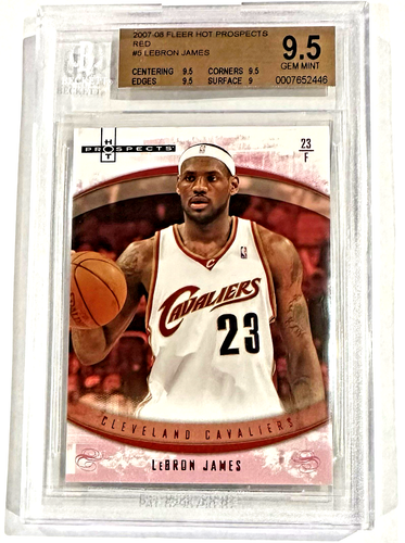 POP 2 Lebron James 2007-08 Fleer Hot Prospects 'RED' 25/25 BGS 9.5 BEST GRADE - Bild 2 von 15