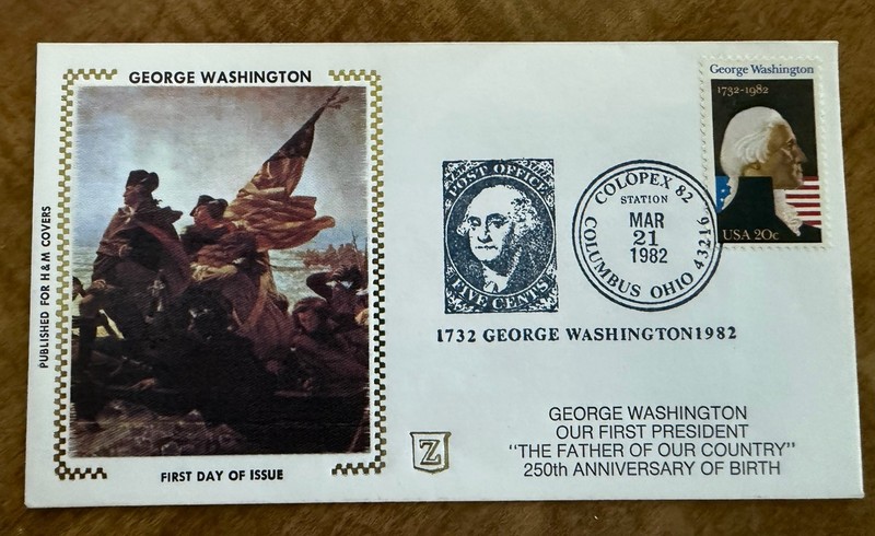 1982 George Washington First Day of Issue Stamp