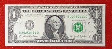 April 11/Nov. 04, 2025 : B20250411D BIRTHDAY/ANNIVERSARY NOTE $1 Bill UNC