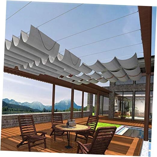 Pérgola 3'W x 16'L Toldo Tono 0 3' x 16' Gris Claro Material Transpirable