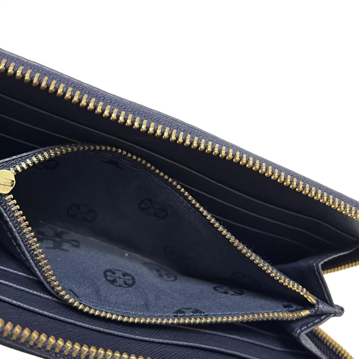 TORY BURCH - Cream Navy PVC Long Wallet thumbnail 4