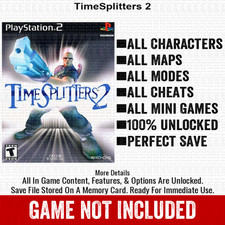 TimeSplitters 2 100 PS2 Memory Card All CHEATS ITEMS