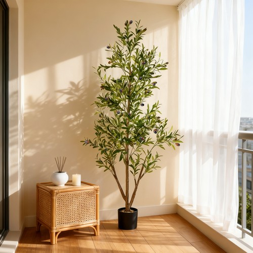 NOVAROOT 6FT Tall Faux Olive Artificial Plants Indoor Faux Natural Wood Trunk - Picture 11 of 11