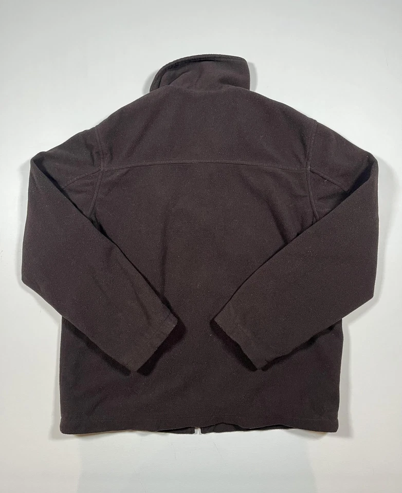 Columbia Jacket Mens Medium Brown Fleece Full Zip Lined Pockets Embroidered Logo - Image 2 of 4