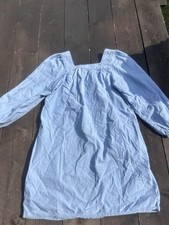 J Crew  Dress Size XXS Squareneck Denim Chambray Shift Style Casual Cotton Blue