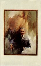 Portrait President Lyndon Johnson LBJ Library Austin Texas Wayne Ingram postcard