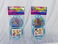 New Lisa Frank 12 Mini Markers Carry Case Stickers