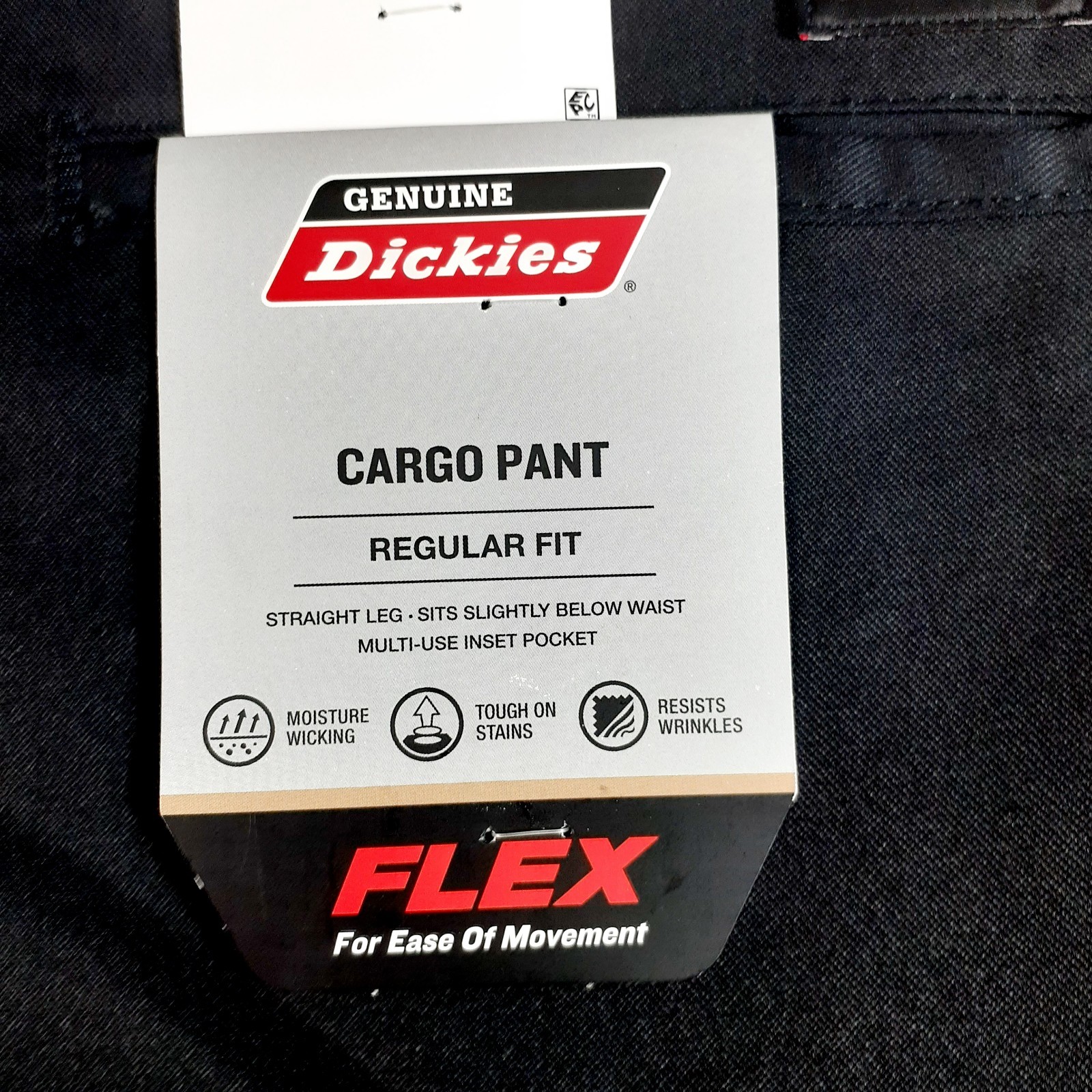 Dickies Men's 44x30 Regular Fit Straight Leg Black Cargo Work Pants NWT-image
