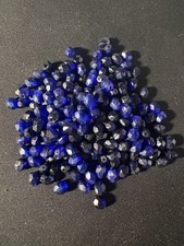 50g Glass beads - 6mm - small Blue Black facetted glass beads 180 beads B1411 