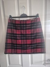 Vintage Burberry mini-kilt in archive red and navy (c. 2003); hardly worn