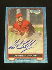 2012 1ST BOWMAN CHROME BLUE WAVE REFRACTOR ANDREW CHAFIN AUTO RC ACH ROOKIE /150