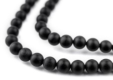 Matte Round Black Onyx Beads 6mm Gemstone 15 Inch Strand