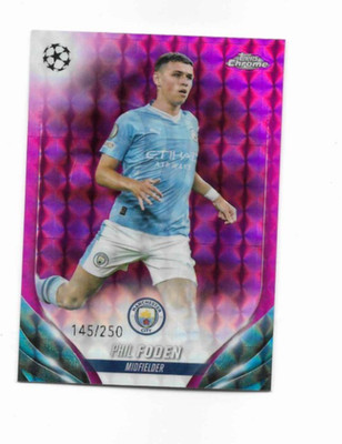 Phil Foden Manchester City 2023-24 Topps Chrome Pink Geometric Refractors /250