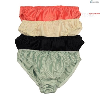4er Pack Seide Damen Slips Panties Höschen M,L,XL,XXL