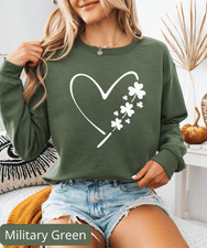 Saint Patrick's Day Heart Sweatshirt, St Patrick Day Shirt, Shamrock Shirt, Hear