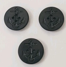 3 Pack Vintage Original USGI Navy Pea Coat Black Anchor Buttons Free US Shipping